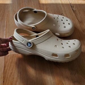 Classic Crocs, Style Clogs in Beige,w9mans Size 11, Mens Size 9
